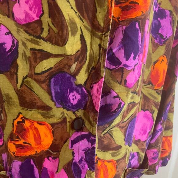 VINTAGE 80’s UNGARO TER BLAZER 100% SILK SZ 8 FLORAL CHIC PREPPY ECLECTIC STYLE - Picture 10 of 16